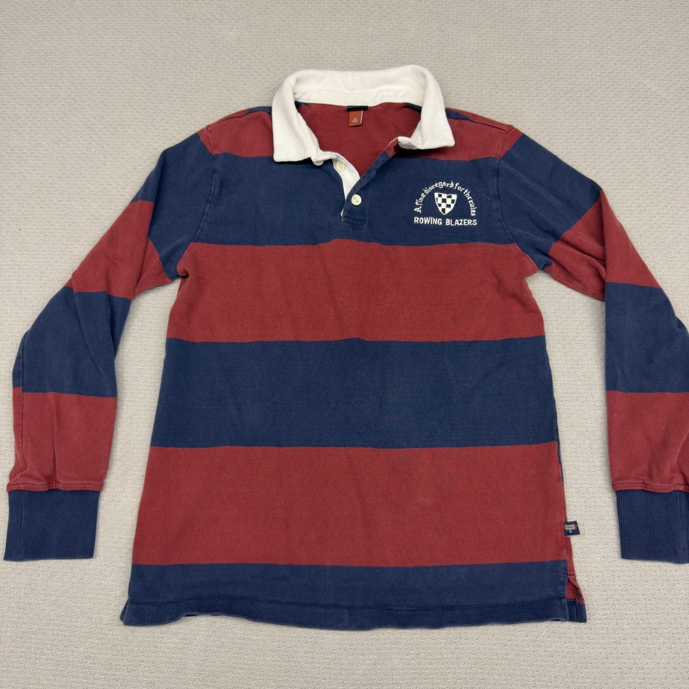Rowing Blazers Rugby Polo Shirt Mens Medium Striped Cotton Preppy